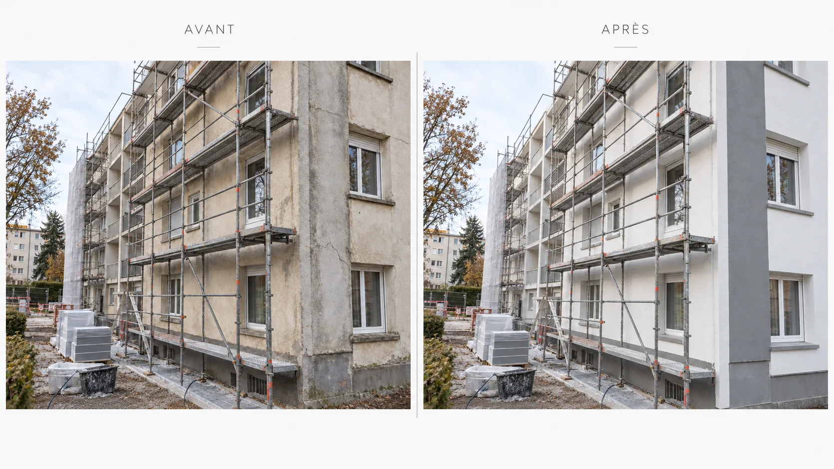Avant et après ITE façade